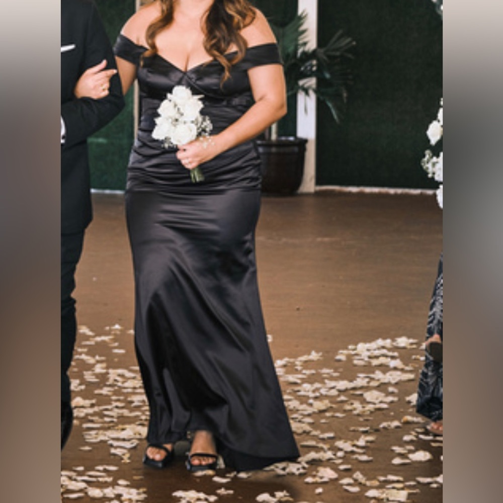Black bridesmaid formal dress